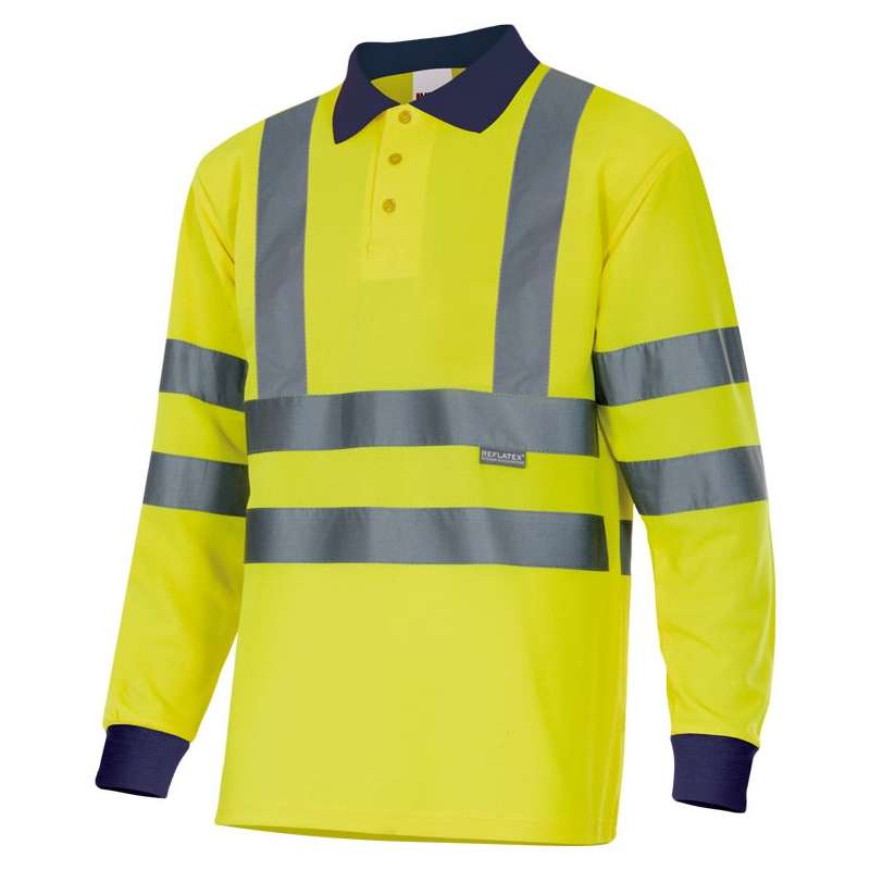 Polo bicolor em poliéster de alta visibilidade ML - Polo de alta visibilidade a preço grossista