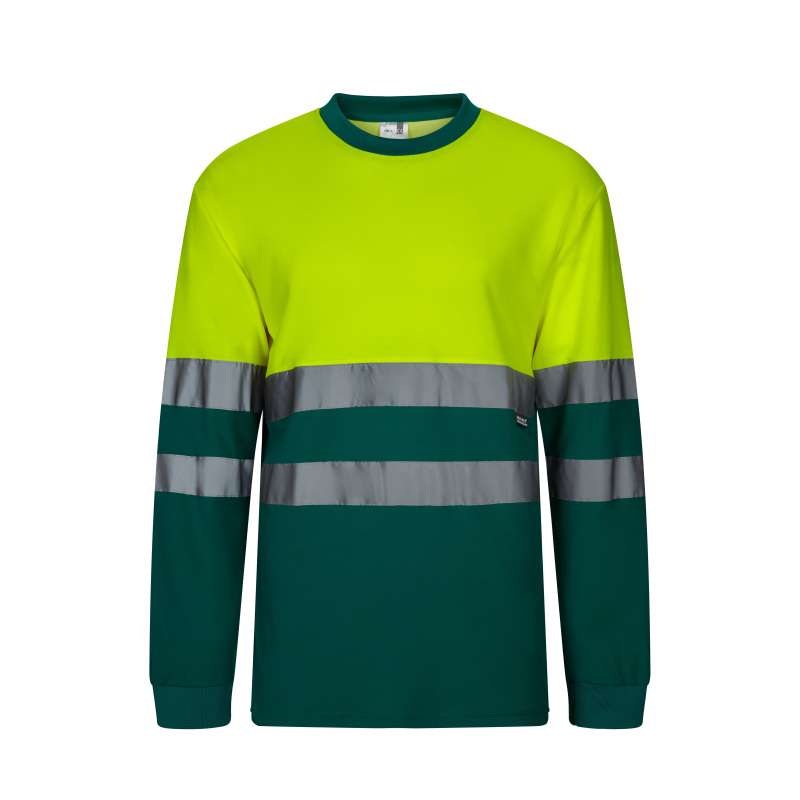 Reflektierendes zweifarbiges Baumwoll-Longshirt - hochsichtbare Kleidung zu Großhandelspreisen