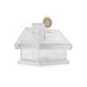 Transparante spaarpot huisje 15 cm - Spaarpot tegen groothandelsprijzen Transparante spaarpot huisje 15 cm - Spaarpot tegen groothandelsprijzen