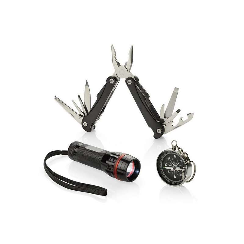 Conjunto de Viagem de Metal Compacto 3 Peças - Bússola a preço grossista