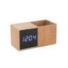 Organiseur de bureau avec horloge BAMBOO - Horloge à prix grossiste