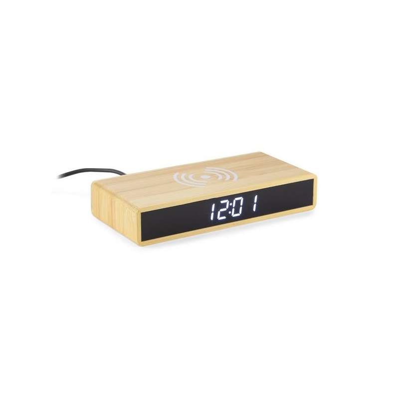 Horloge de bureau avec chargeur à induction INDUCTO à prix de gros - Horloge à prix grossiste