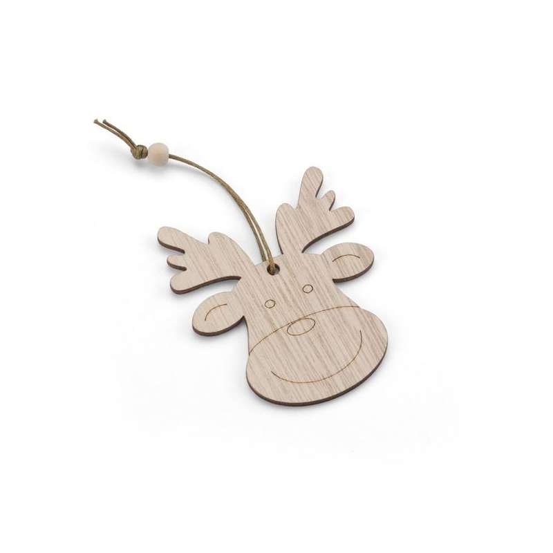 Houten kersthanger 10 cm rendier - Kerstaccessoire tegen groothandelsprijzen