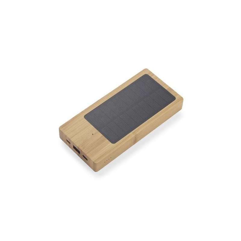 Batteria solare portatile 10.000 mAh in bambou - Caricatore solare a prezzi all'ingrosso