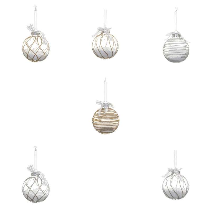 Boule de Noël Billes Intérieure - Ligne champagne - Boule de Noël à prix grossiste