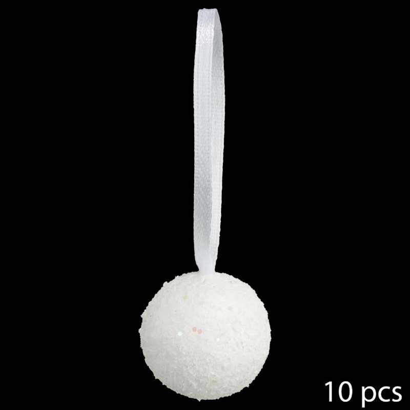 Suspension de noël boules pailletées x10 D6 - Boule de Noël à prix de gros