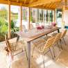 Table de jardin fixe Coimbra 8 personnes en grès - table de jardin à prix de gros Table de jardin fixe Coimbra 8 personnes en grès - table de jardin à prix de gros