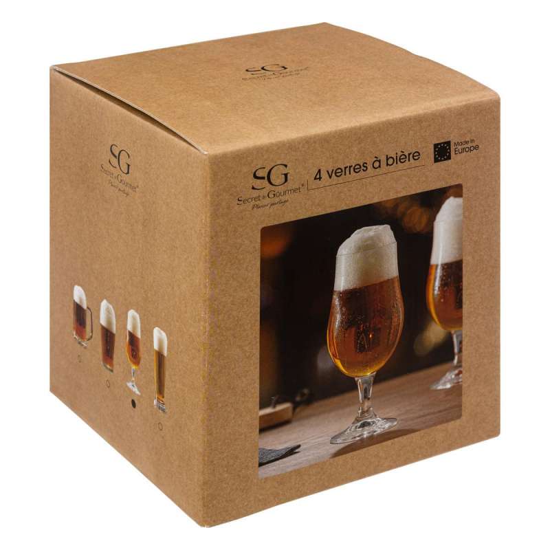 Lot de 4 verres à bière 30cl - Verre à bière à prix de gros