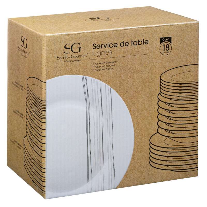 Service d’assiettes décorées 18 pièces en porcelaine à prix grossiste - Assiette à prix de gros
