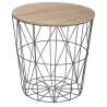Table basse Kumi D39,5cm en métal et bois - table basse à prix grossiste Table basse Kumi D39,5cm en métal et bois - table basse à prix grossiste