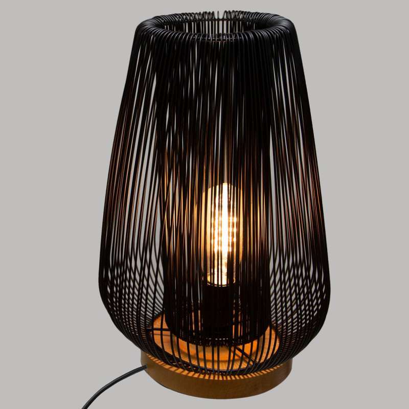 Lampe filaire Noda H40,5cm en métal et bois - Lampe à prix de gros