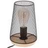Lampe Zely H23cm en métal et bois - Lampe à prix de gros