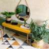 Miroir rond avec corde D38cm en métal - Miroir à prix grossiste