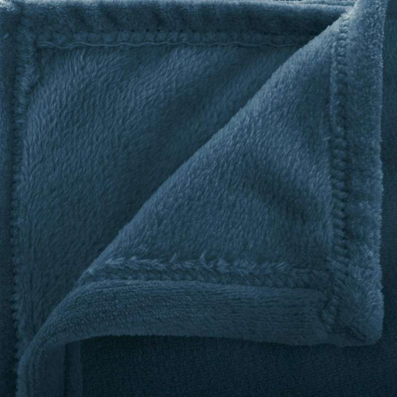 Plaid Ollis en flanelle bleu égéen 130x180cm à prix grossiste - Plaid à prix de gros