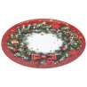 Assiette de présentation Soir de Noël D33cm motif couronne - Assiette à prix de gros