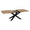 Table à manger extensible Olaf métal et bois L180-220cm - table de salle à manger à prix grossiste