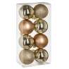 Boules de Noël Colorama de Noël doré lot de 8 en plastique recyclé D7cm - Boule de Noël à prix grossiste