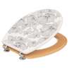 Abattant WC BlackFlora noir et blanc en bois laqué - lunette WC à prix de gros Abattant WC BlackFlora noir et blanc en bois laqué - lunette WC à prix de gros