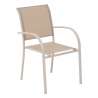 Fauteuil de jardin empilable Piazza lin argile en aluminium traité en epoxy - chaise de jardin à prix grossiste
