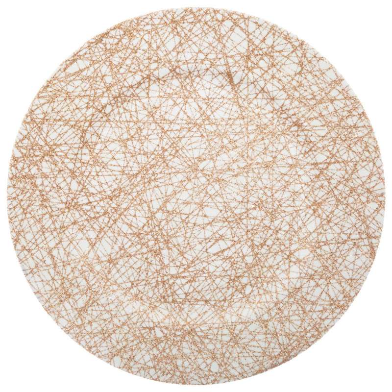 Assiette de présentation Colorama de Noël D33cm blanc lignes or - Assiette à prix grossiste