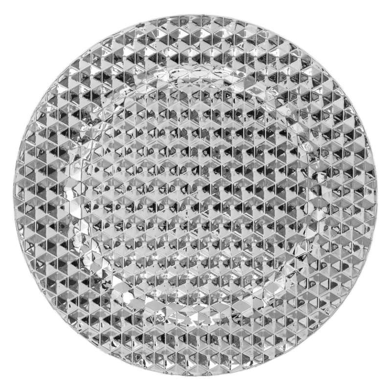 Assiette de présentation Colorama de Noël D33cm argent motif pixel - Assiette à prix de gros