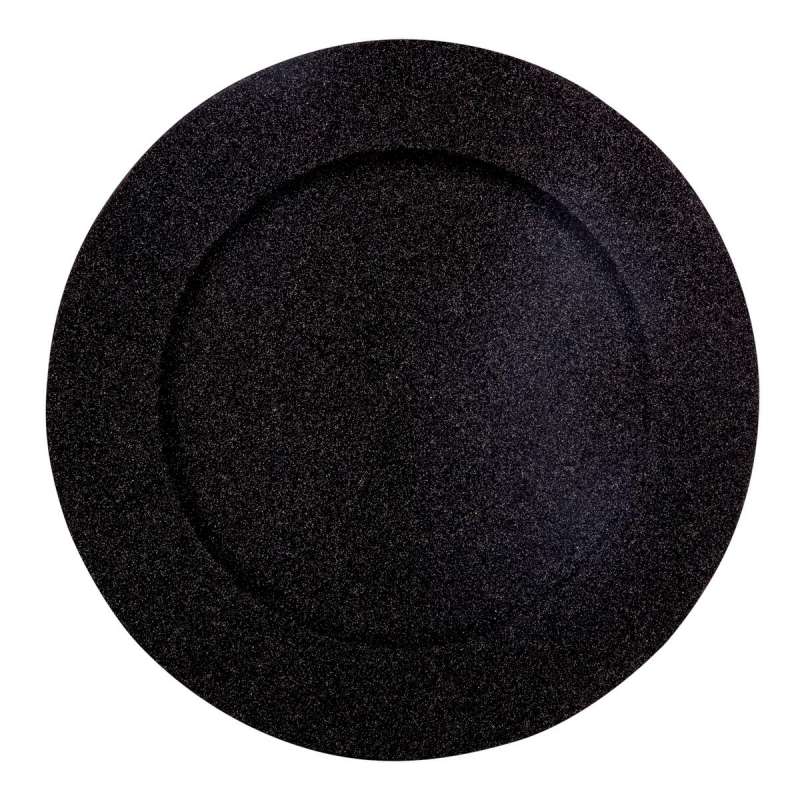 Assiette de présentation Colorama de Noël D33cm paillettes noir - Assiette à prix de gros