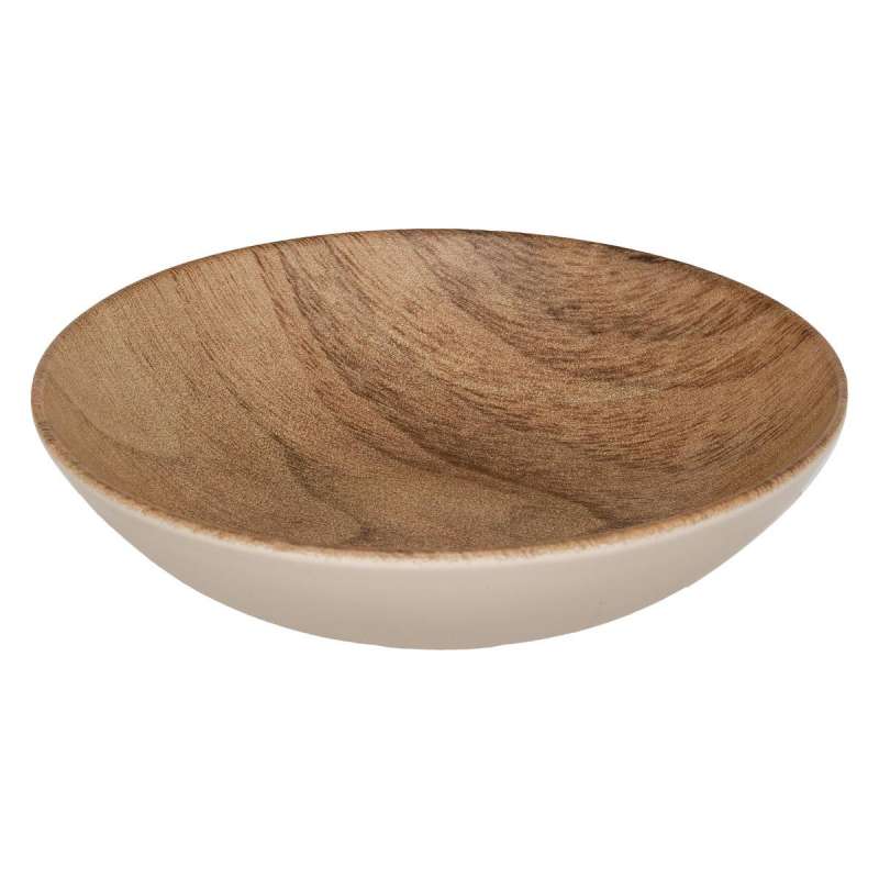 Assiette creuse gourmet effet bois “Mood” D22cm en faïence - Assiette à prix grossiste