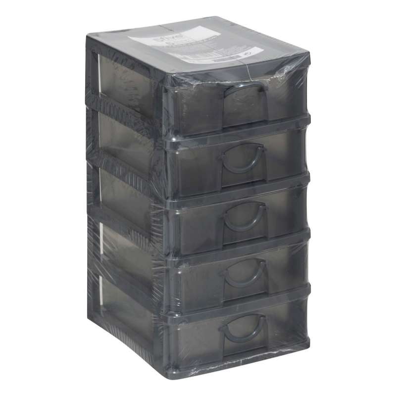 Rangement 5 tiroirs 12,8x15,8x25,6cm - bac de rangement à prix grossiste