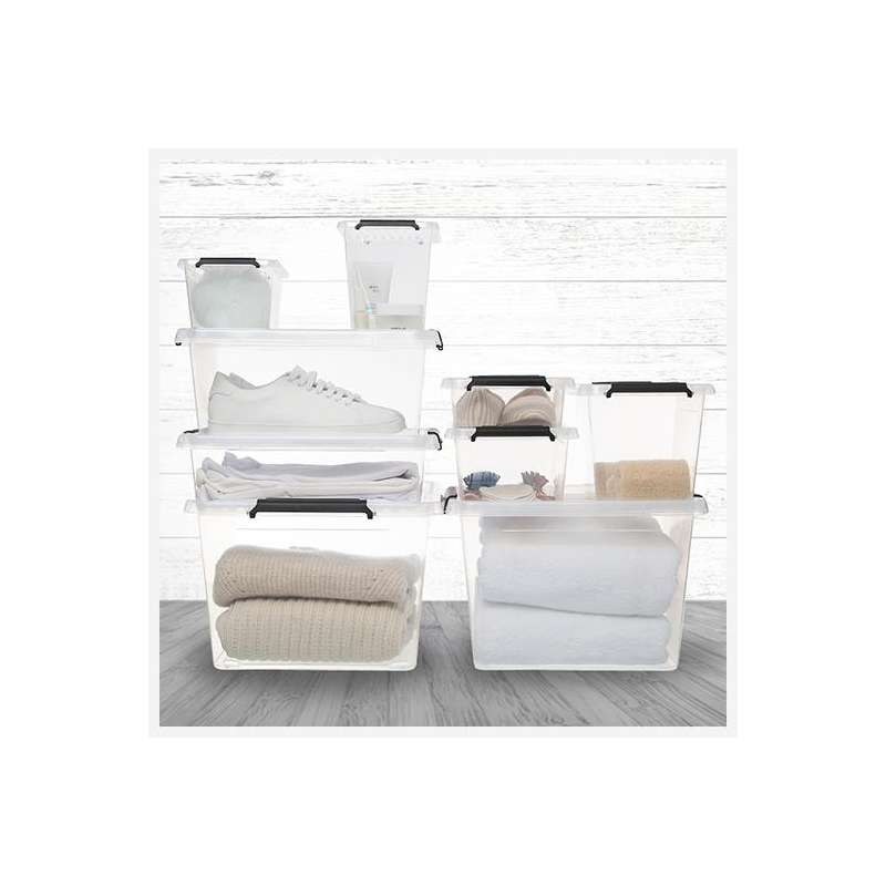 Boite de rangement rectangulaire à clips 8,5l à prix de gros - bac de rangement à prix grossiste