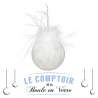 Boule de Noël Verre 90mm Plume Lignes - Mat - Boule de Noël à prix grossiste