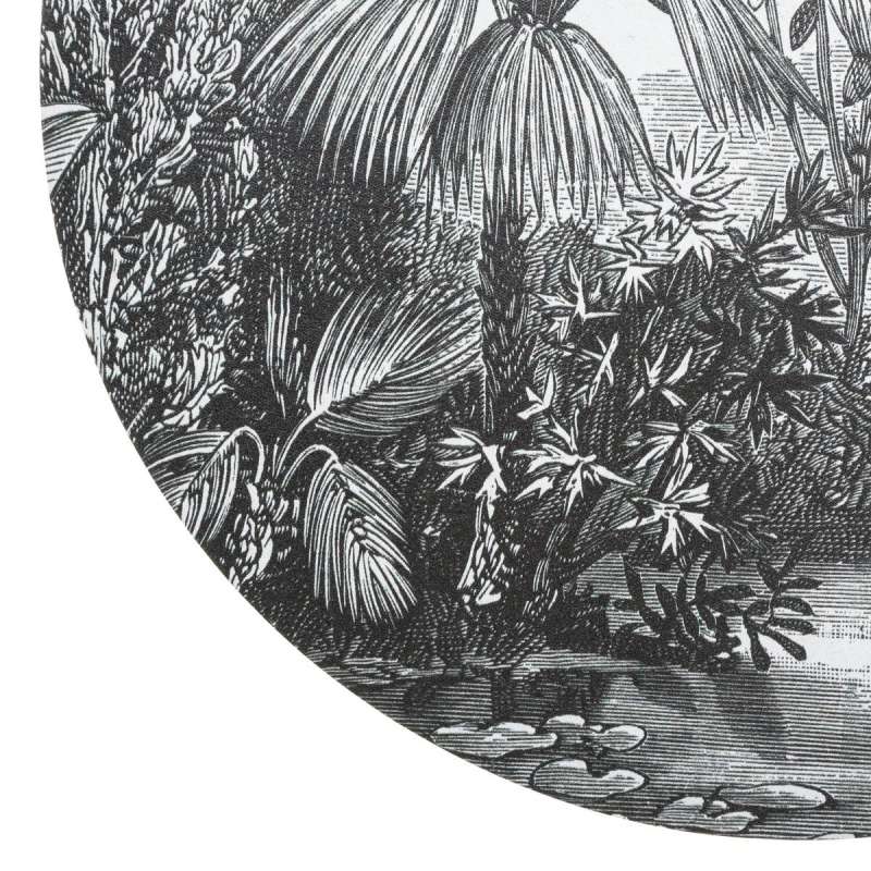 Set de table Colonial rond noir et blanc D38cm - set de table à prix grossiste