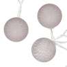 Guirlande LED à piles 16 boules L240cm en coton - Rose / gris - guirlande de Noël à prix grossiste