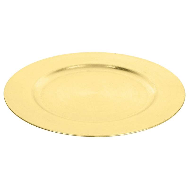 Assiette de présentation Colorama de Noël D33cm or - Dorée sans bordure à prix grossiste - Assiette à prix de gros