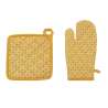 Gant manique Paty jaune moutarde H20cm - Gant de cuisine à prix de gros Gant manique Paty jaune moutarde H20cm - Gant de cuisine à prix de gros