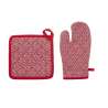 Gant manique Olia rouge H20cm - Gant de cuisine à prix de gros Gant manique Olia rouge H20cm - Gant de cuisine à prix de gros