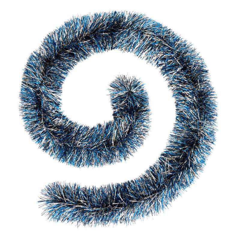 Guirlande de noël Boa brin fin bleu et or 150x8x2m - guirlande de Noël à prix grossiste