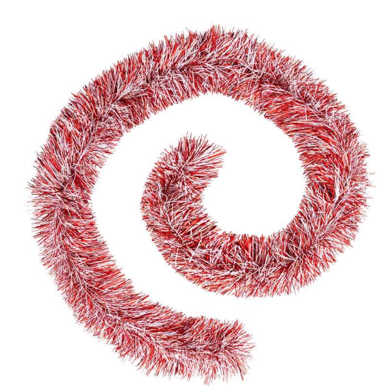 Guirlande de noël Boa brin fin rouge et blanc 150x8x2m à prix de gros - guirlande de Noël à prix grossiste
