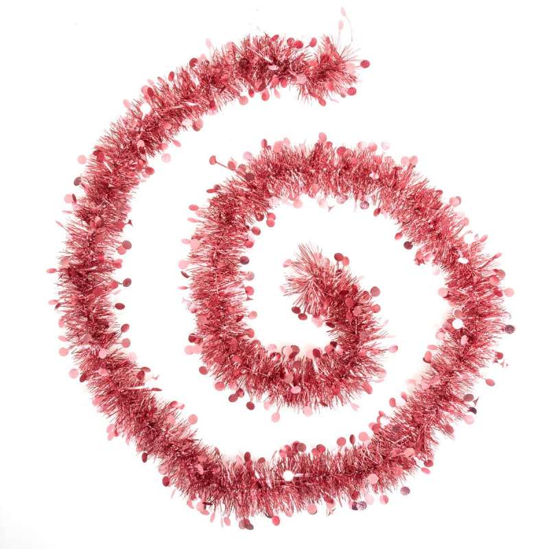Guirlande de noël pastille embossée rose 100x4x2m - Modèle A - guirlande de Noël à prix grossiste