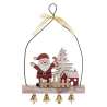 Sujet de noël père noël buche grelots en en bois - Cloche à prix de gros