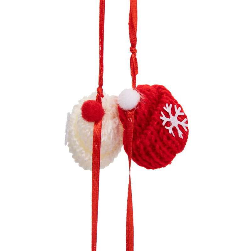 Guirlande de noël bonnets Rouge / Blanc 2m à prix de gros - guirlande de Noël à prix grossiste