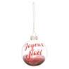 Boule de noël joyeux noël rouge 70mm en verre - boule à neige à prix de gros