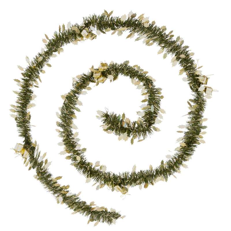 Guirlande de Noël Houx 100x4x2.7m verte doré à prix de gros - guirlande de Noël à prix grossiste