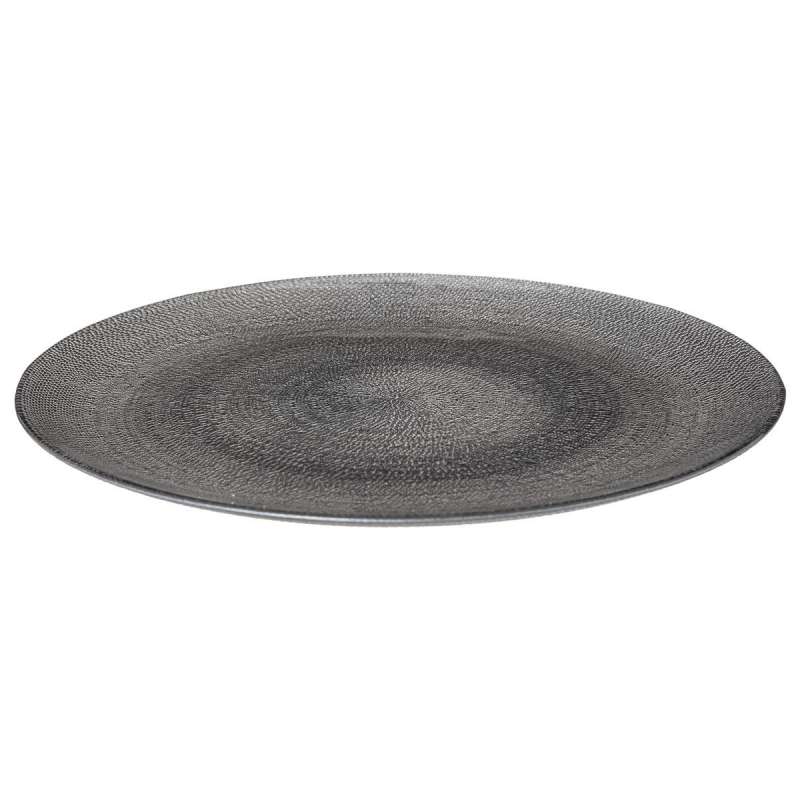 Assiette plate Aurore en verre gris D28cm - Assiette à prix de gros