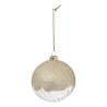 Boule de noël doré transparent en verre 80mm - Boule de Noël à prix de gros