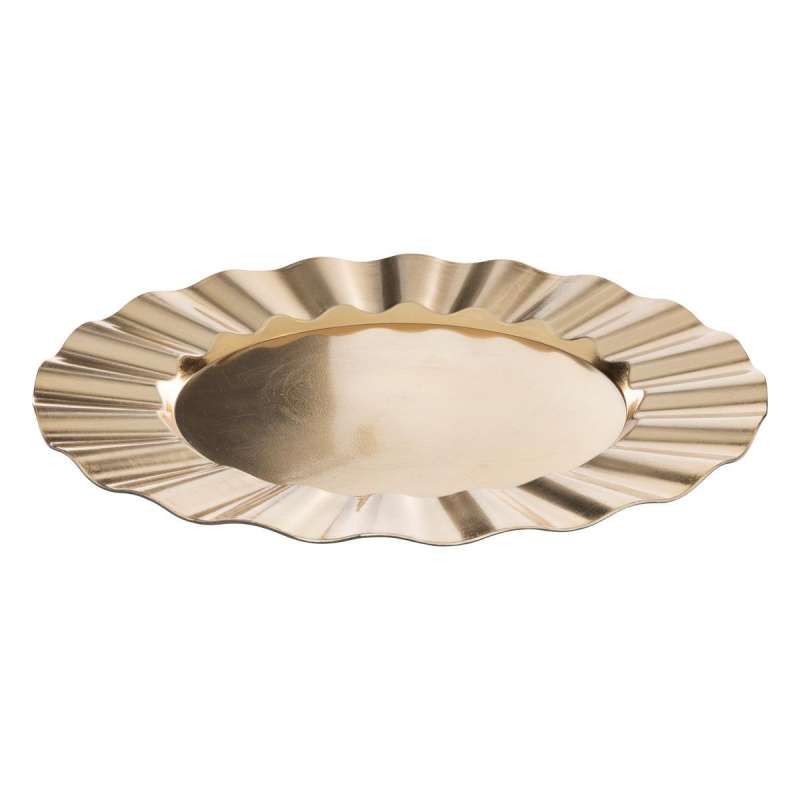 Assiette de présentation Colorama de Noël D33cm or bord ondulé - Assiette à prix grossiste