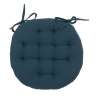Galette de chaise Anjali en coton D38cm bleu égéen - Chaise longue à prix grossiste