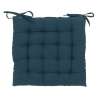 Galette de chaise Anjali en coton 38x38cm bleu égéen - Chaise longue à prix grossiste Galette de chaise Anjali en coton 38x38cm bleu égéen - Chaise longue à prix grossiste