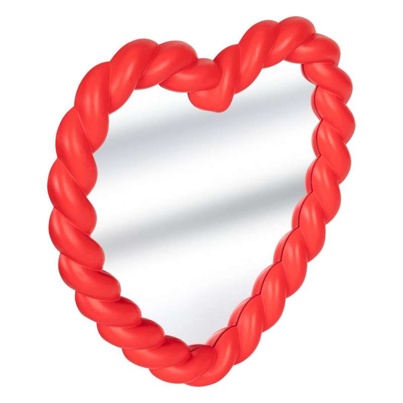 Miroir torsadé cœur Twist rouge h40cm - Miroir à prix grossiste