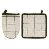 Gant manique Helu noir beige H20cm - Gant de cuisine à prix grossiste Gant manique Helu noir beige H20cm - Gant de cuisine à prix grossiste
