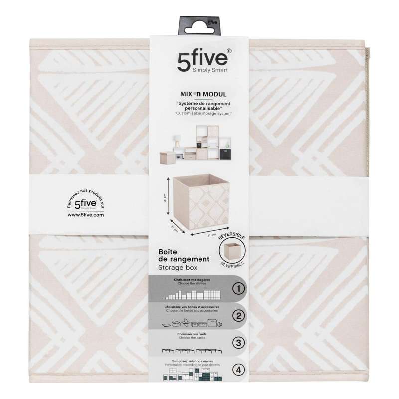Boîte de rangement Mix 'n' Modul motif bohema 31x31cm - bac de rangement à prix grossiste